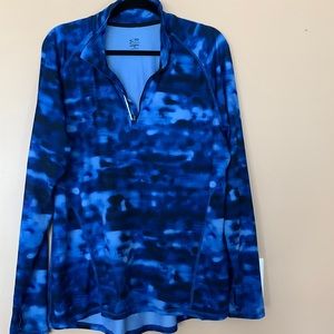 Champion athletic pullover, 1/4 zip.  Size XL blue marbled.
